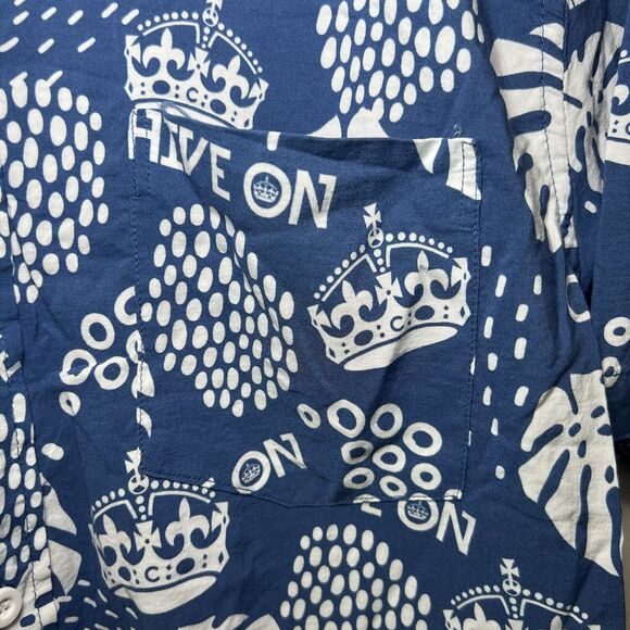 Tipsy Elves x The Chive On Short Sleeve Button Up Shirt Men Size L Large Hawiian - Picture 3 of 7